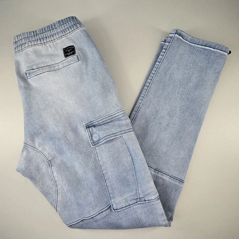 Pacsun Cargo Denim Jogger Jeans Light Wash Men's Size M Long